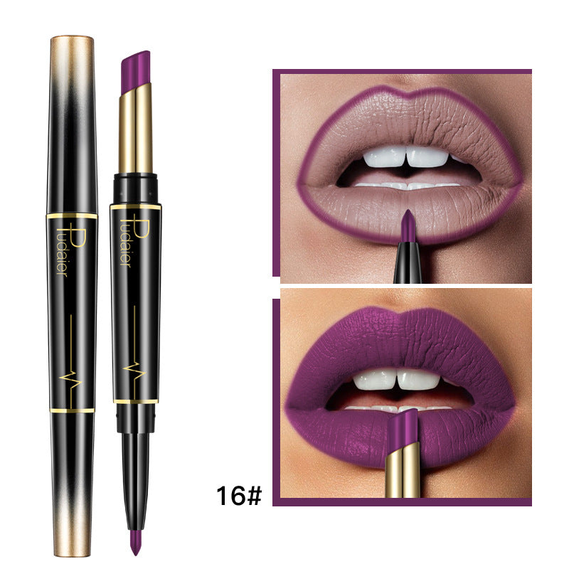 Double Head Matte Moisturizing Lipstick Lip Liner