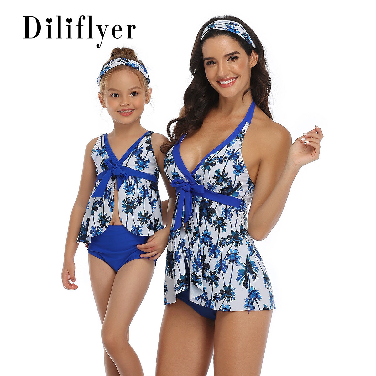 Family Matching Swimwear Mom Daughter Swimsuit