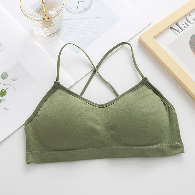 Dam Push Up Solid BH Elastic Gathering Bralette Tube Top 