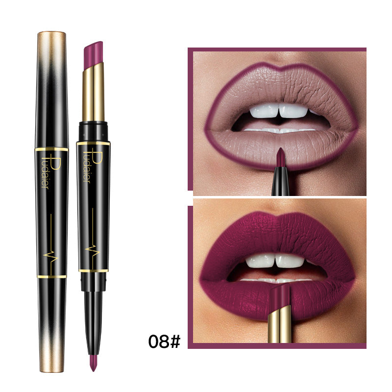 Double Head Matte Moisturizing Lipstick Lip Liner