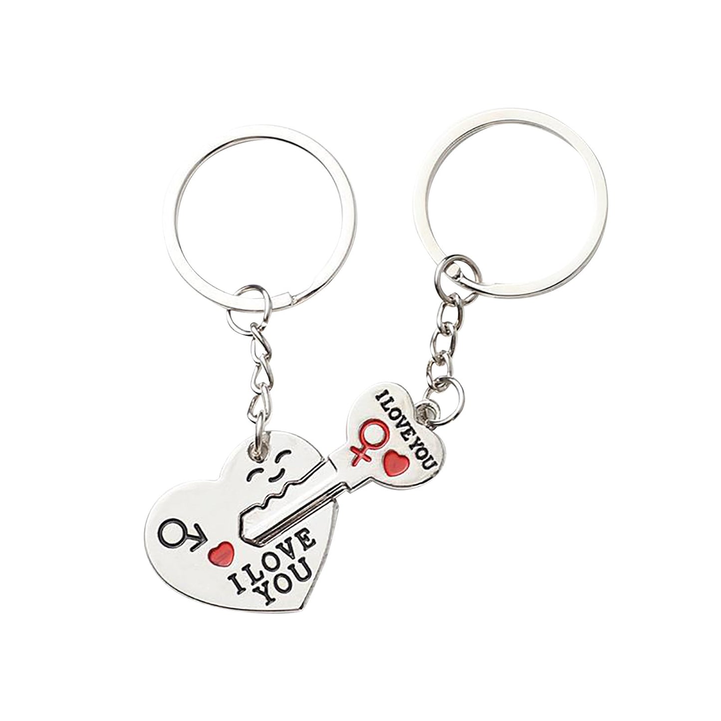 Creative Heart Key Couple Keychain