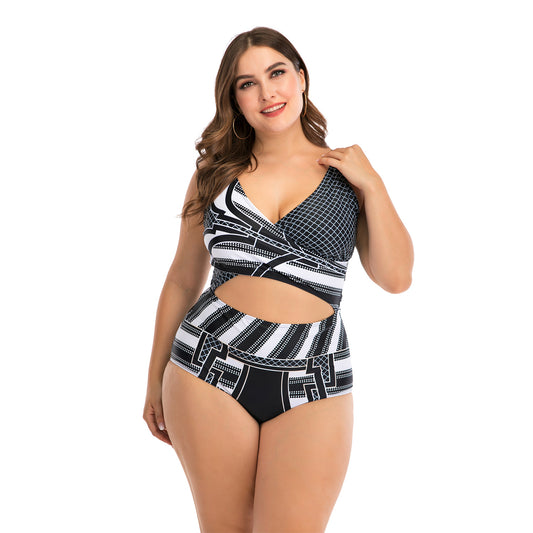 Plus Size Swimwear Women One Piece Swimsuit