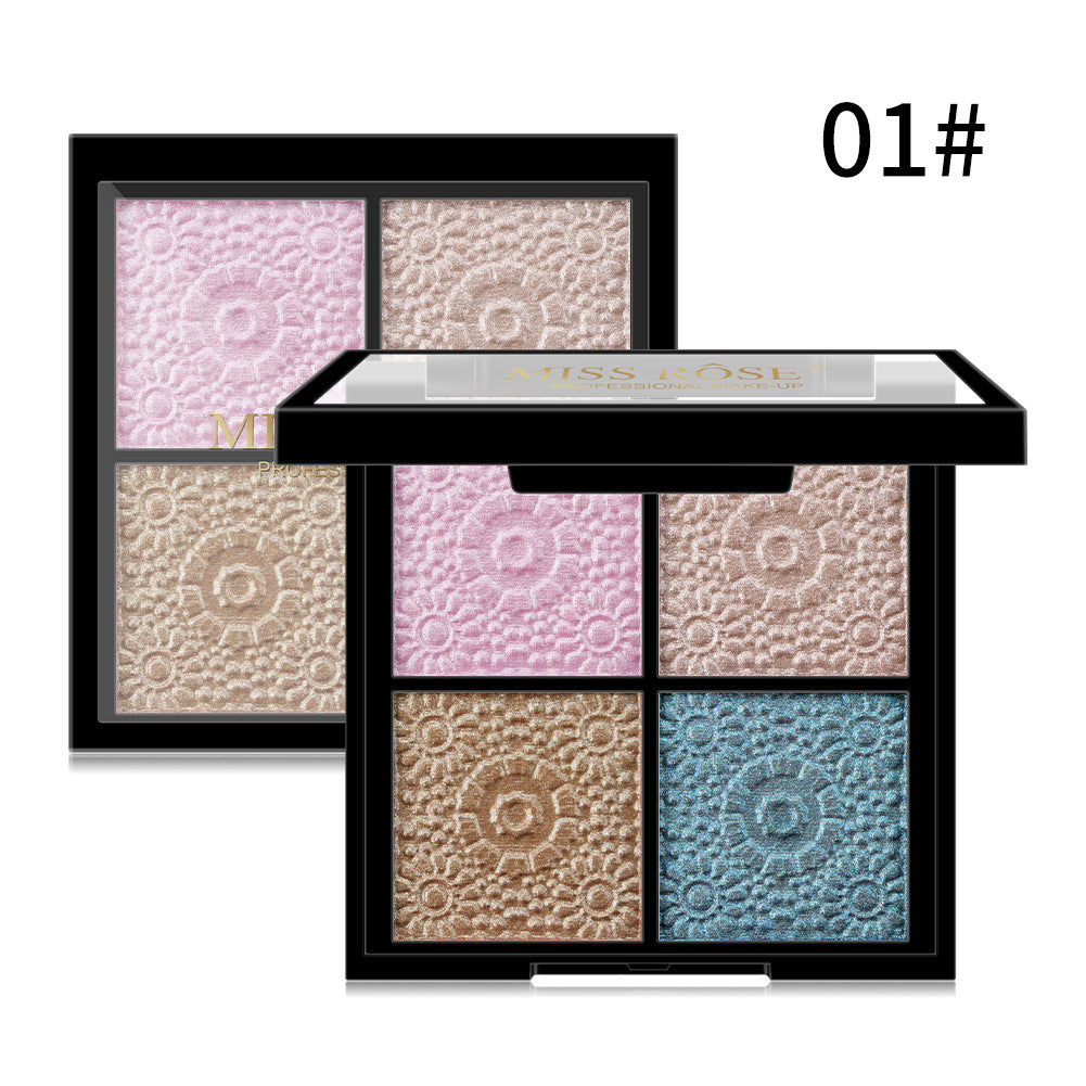 Pearlescent Matte Shimmer Glitter 4 Colors Eye Shadow Palette Eye Makeup Waterproof