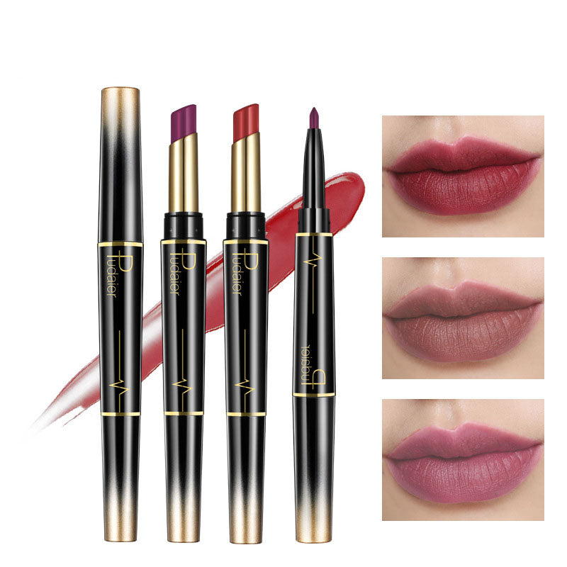 Double Head Matte Moisturizing Lipstick Lip Liner