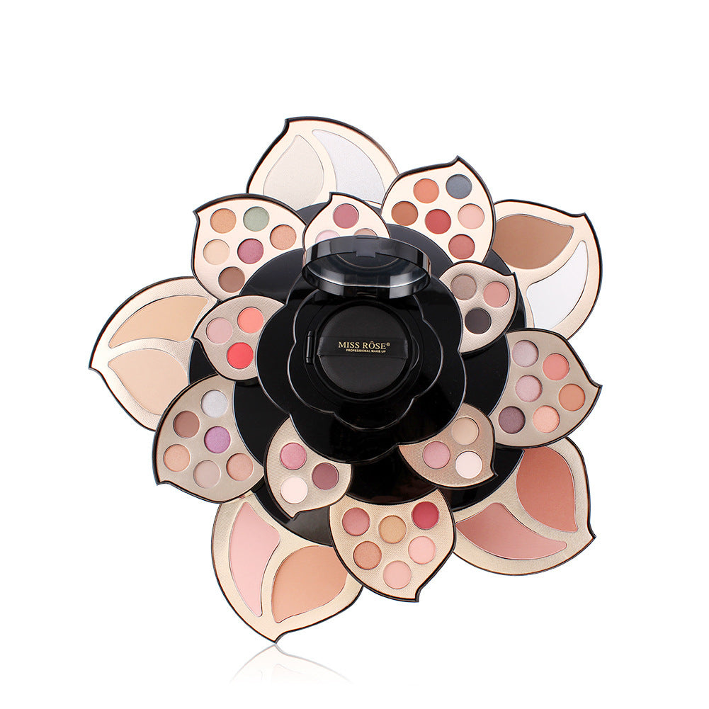 Multi-Functional Flower Rotating Eye Shadow Highlighter Blush Palette Makeup Set