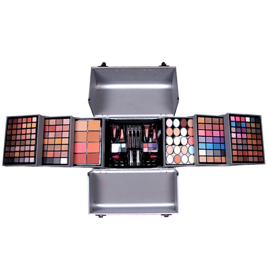 Eyeshadow Lipsticks Blush Brush Aluminum Makeup Box Set