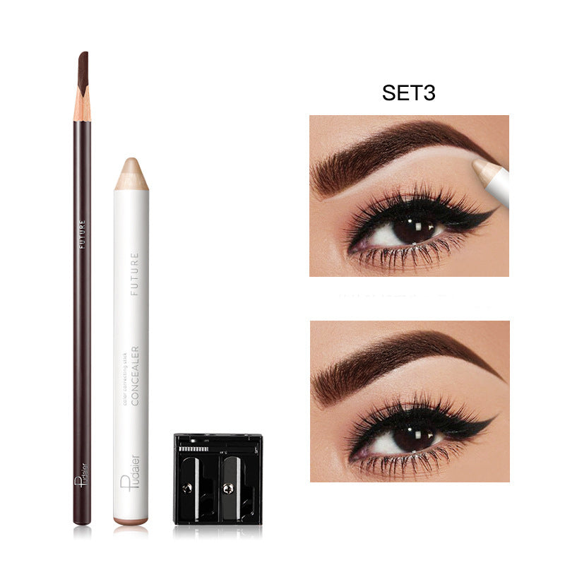 Waterproof Long Lasting Eyebrow Pencil Concealer With Sharpener Set