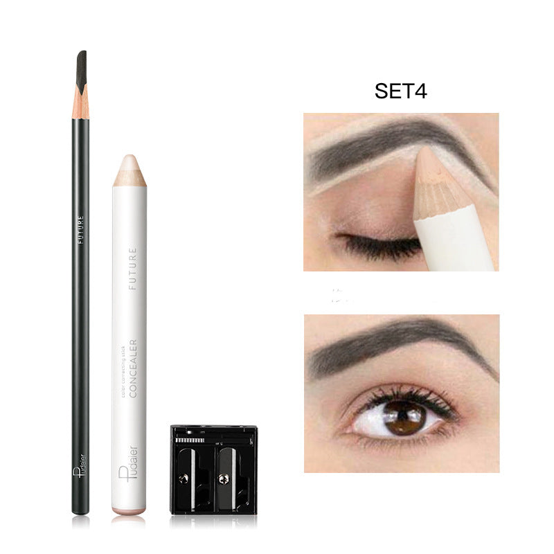 Waterproof Long Lasting Eyebrow Pencil Concealer With Sharpener Set