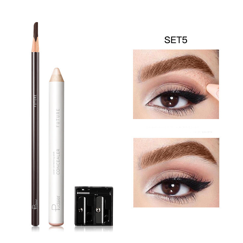 Waterproof Long Lasting Eyebrow Pencil Concealer With Sharpener Set