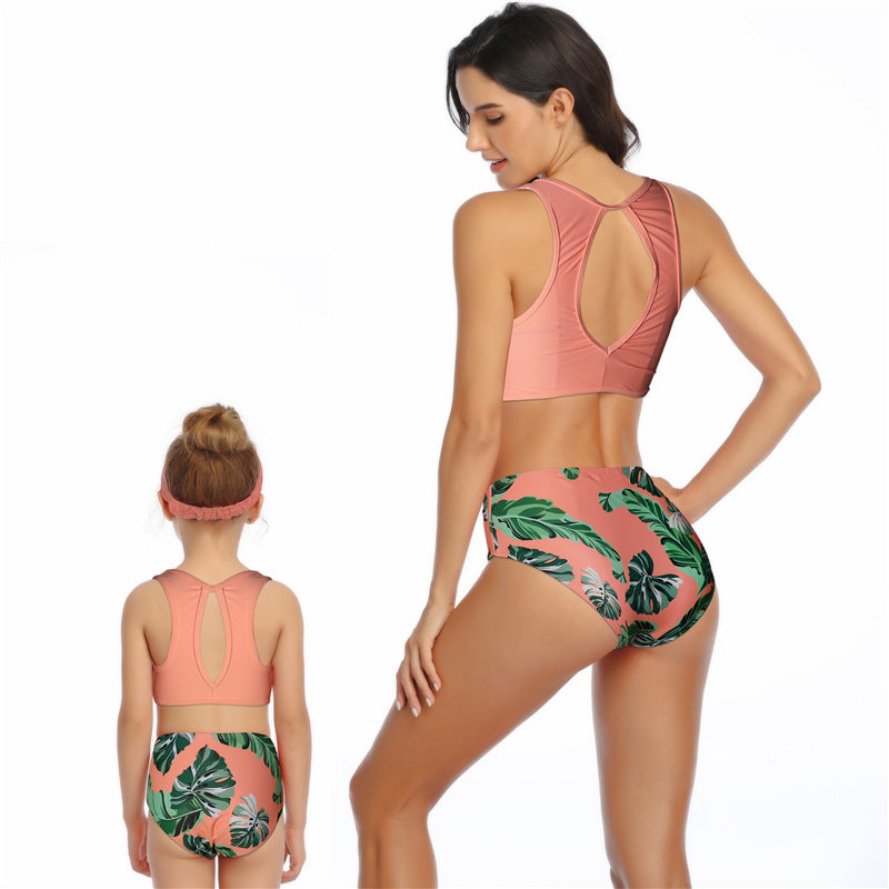 Baby Girls Swimsuit Family Matching Swimwear Children Leopard Bikini