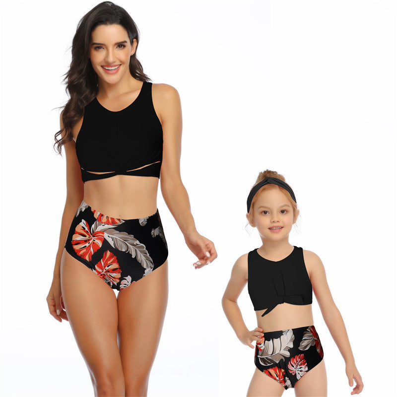 Baby Girls Swimsuit Family Matching Swimwear Children Leopard Bikini