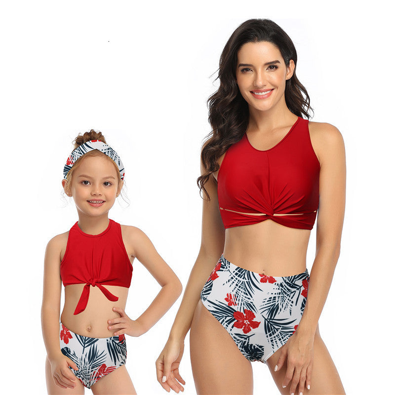 Baby Girls Swimsuit Family Matching Swimwear Children Leopard Bikini