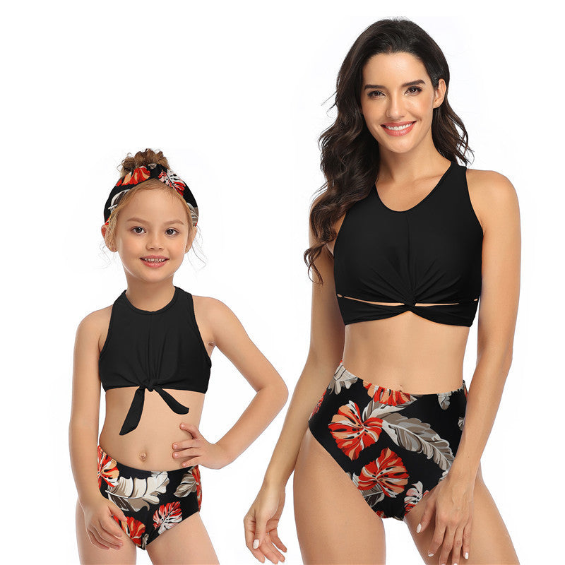 Baby Girls Swimsuit Family Matching Swimwear Children Leopard Bikini