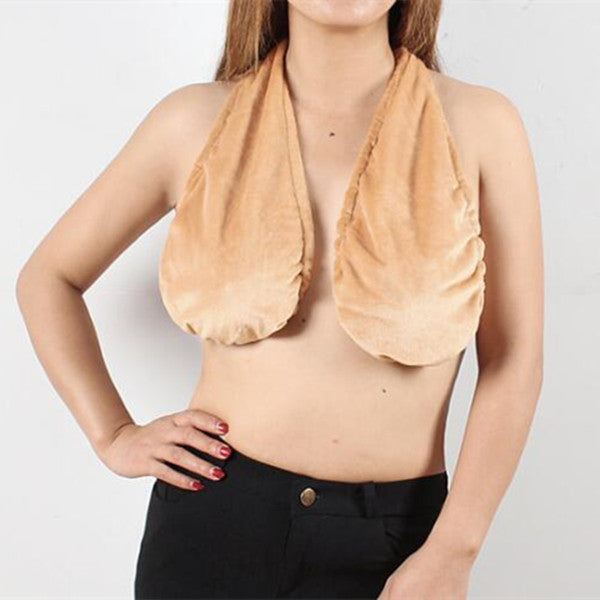 Kvinnor Tube Tops Solid BH Badhandduk Hängande Neck Wrapped BH