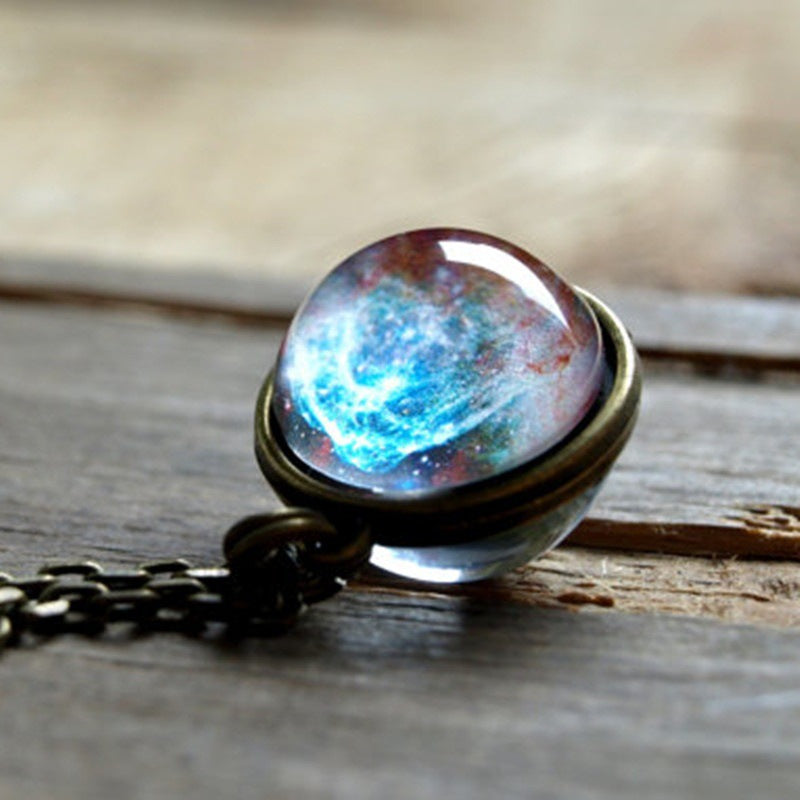 Universe Star Chain Necklace Women Ball Pendant Necklace