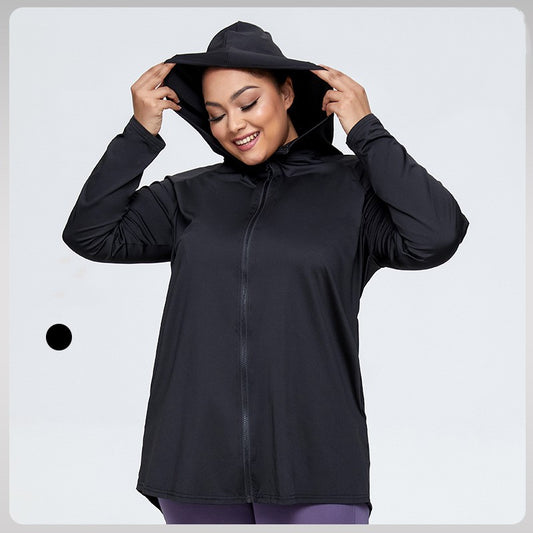 Zip Long Sleeve Yoga Jackets Plus Size Womens Running Coats