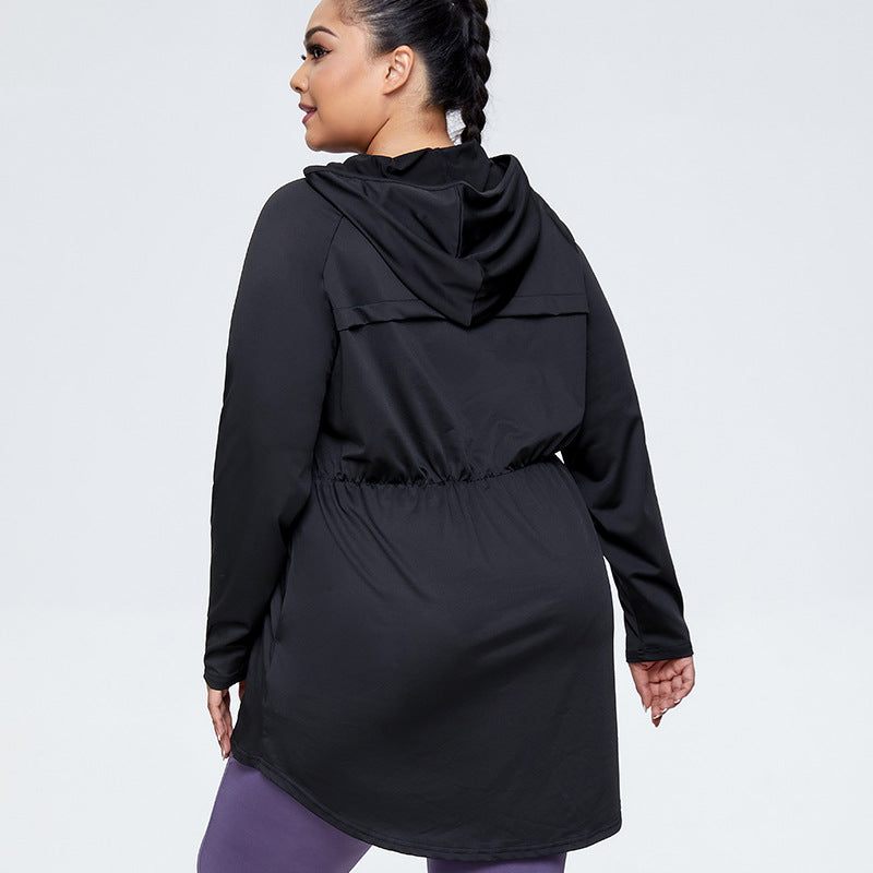 Zip Long Sleeve Yoga Jackets Plus Size Womens Running Coats